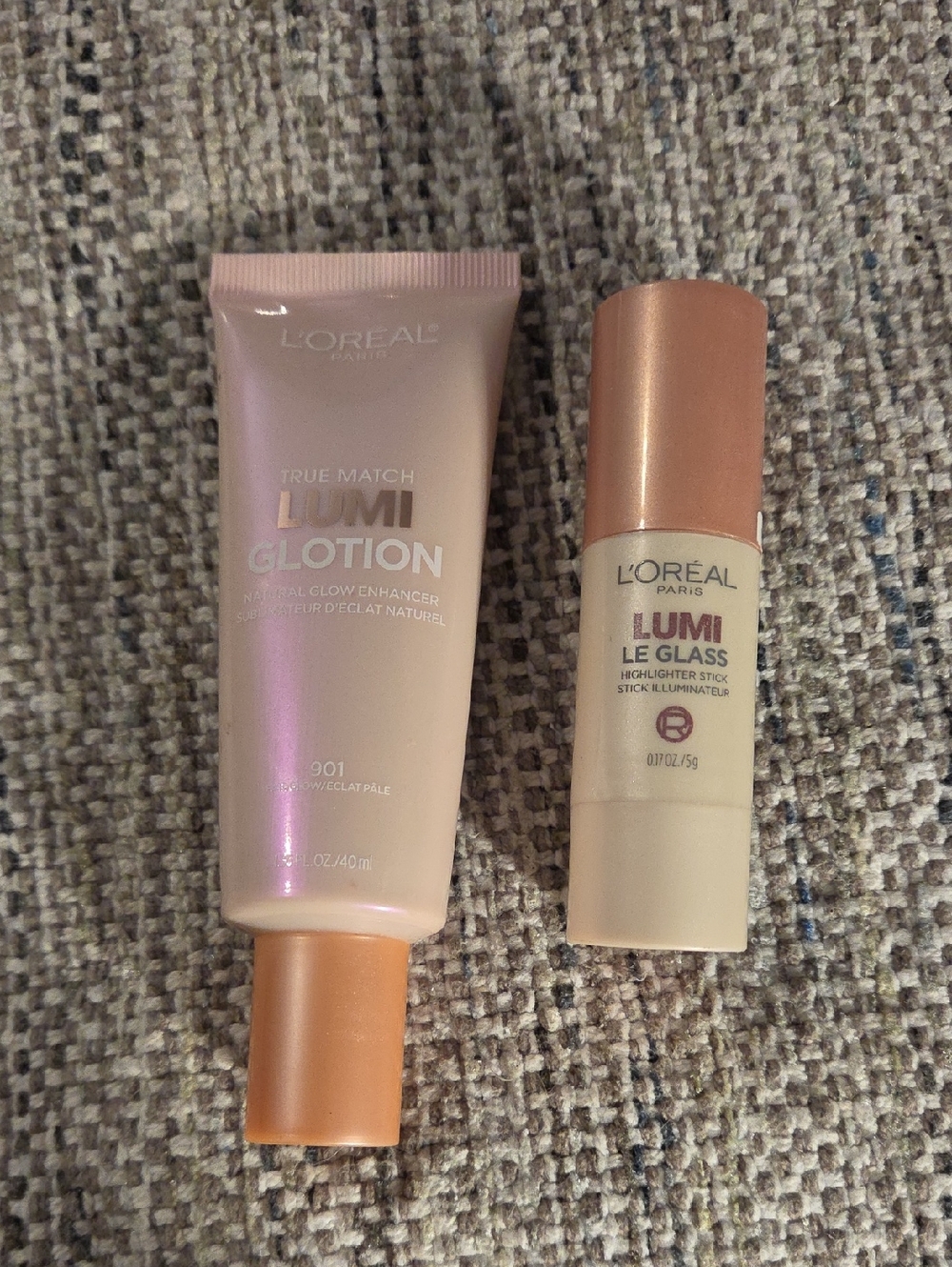 L'Oreal Lumi Glowtion & Lumi Le Glass Highlighters - Pink & Rose Gold
